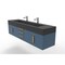 Castello Usa Nile 72" Wall Mounted Blue Vanity With Black Top And Gold Handles CB-MC-72BLU-GLD-2053-BL - alternate 5